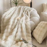 room inspo Tuscan Fur Big Rabbit Plush Blanket Multifunctional Sofa Blanket Office Thickened Lunch Break Blanket