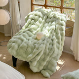 room inspo Autumn and Winter Class a Lazy Rabbit Velvet Blanket Thickened Warm Fur Velvet Nap Blanket Compressed Delivery