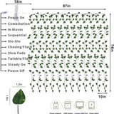 room inspo Green Leaf Rattan Vine Led Copper Wire Lamp Ivy Willow Leaf Solar Remote Control USB Battery Box Curtain Light String