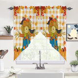 fall backgrounds Digital Printing Shading Curtain Bedroom Hole-Free Valance Curtain Pumpkin Maple Leaf Living Room Curtain