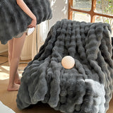 room inspo Autumn and Winter Class a Lazy Rabbit Velvet Blanket Thickened Warm Fur Velvet Nap Blanket Compressed Delivery