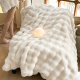 room inspo Light Luxury Fur Velvet Rabbit Blanket Autumn and Winter Thickened Tuscan Multi-Functional Blanket