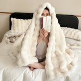 room inspo Autumn and Winter Class a Lazy Rabbit Velvet Blanket Thickened Warm Fur Velvet Nap Blanket Compressed Delivery