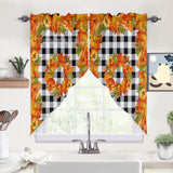 fall backgrounds Digital Printing Shading Curtain Bedroom Hole-Free Valance Curtain Pumpkin Maple Leaf Living Room Curtain