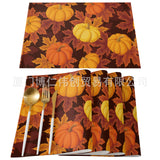 fall backgrounds iphone Thanksgiving Placemat Pumpkin Maple Leaf Decorative Tea Tablecloth Heat Insulation Non-Slip Western Placemat Cotton Linen Table Towel