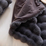 room inspo Bubble Velvet Double-Layer Blanket Thickened Warm Soft Light Luxury Style Imitation Rabbit Velvet Blanket Living Room Bedroom Sofa Blanket