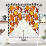 fall backgrounds Digital Printing Shading Curtain Bedroom Hole-Free Valance Curtain Pumpkin Maple Leaf Living Room Curtain