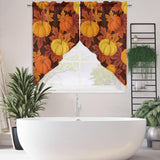 fall backgrounds Digital Printing Shading Curtain Bedroom Hole-Free Valance Curtain Pumpkin Maple Leaf Living Room Curtain