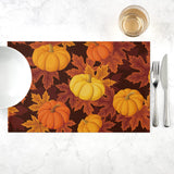 Popxstar fall backgrounds iphone Thanksgiving Placemat Pumpkin Maple Leaf Decorative Tea Tablecloth Heat Insulation Non-Slip Western Placemat Cotton Linen Table Towel