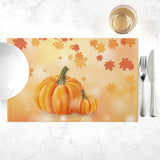 fall backgrounds iphone Thanksgiving Placemat Pumpkin Maple Leaf Decorative Tea Tablecloth Heat Insulation Non-Slip Western Placemat Cotton Linen Table Towel