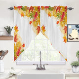 fall backgrounds Digital Printing Shading Curtain Bedroom Hole-Free Valance Curtain Pumpkin Maple Leaf Living Room Curtain