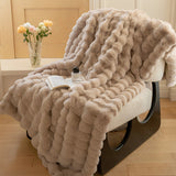 room inspo Tuscan Fur Big Rabbit Plush Blanket Multifunctional Sofa Blanket Office Thickened Lunch Break Blanket