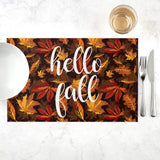 fall backgrounds iphone Thanksgiving Placemat Pumpkin Maple Leaf Decorative Tea Tablecloth Heat Insulation Non-Slip Western Placemat Cotton Linen Table Towel