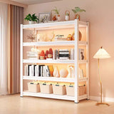 room inspo Multi-Layer Storage Cabinet with Clothes Pole Steel Hanger Wardrobe Wardrobe Open Rental Apartment Dormitory