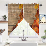 fall backgrounds Digital Printing Shading Curtain Bedroom Hole-Free Valance Curtain Pumpkin Maple Leaf Living Room Curtain