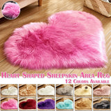 Popxstar Heart Shaped Faux Fur Rug Bedroom Fluffy Shaggy Area Rugs Sheepskin Fuzzy Rug Carpets Throw Shag Rug Sofa Decor Floor Mat Plush