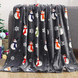 Popxstar Christmas Throw Blanket,Flannel Snowflake Gingerbread Xmas Fleece Blanket,Winter Warm Soft Plush Blanket For Couch Sofa Bed