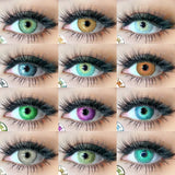 Popxstar 1 Pair Halloween Lenses Color Contact Lenses Cosplay Blue Contact Lenses for Fashion party Lens Green Contact Lens