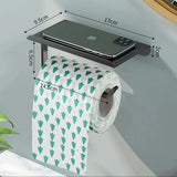 Popxstar Aluminum Alloy Toilet Paper Holder Bathroom Wall Mount WC Paper Phone Holder Shelf Towel Roll shelf Accessories