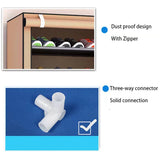 Popxstar 8layers Zippered Multi-Layer Dust Proof Shoe Rack Simple Assembled Large Capacity Shoe Storage Cabinet For Entryway Living Room