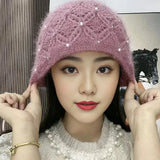 Popxstar Women Winter Hat High Elasticity Streetwear Warm Anti-shrink Women Winter Cap Women Beanie For Holiday