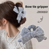 Popxstar Autumn and Winter Plush Bow Grab Clip  Wool Claw Clip Accesorios Para El Cabello  Крабик Для Волос  Hair Accessories for Women