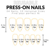 Popxstar 24pcs Press on Nails Short Almond White Press on Nails Solid Color Sweet French Tip Press on Nails Cute Nail