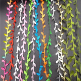 Popxstar 10yards Silk Leaf-Shaped Handmake Artificial Green Leaves for Wedding Decoration DIY Wreath Gift Scrapbooking Craft Fake Flower