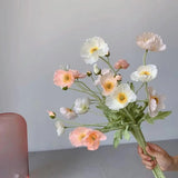 Popxstar tablescape ideas Artificial Flowers Fake Poppy Silk Flowers Long Stem Housewarming Garden Table Wedding DIY Party Wedding Bridal Bouquet Decor