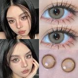 Popxstar 2PCS Color Contact Lenses with Myopia Degree -0.00 to-8.00 Gray Eye  Korea Lens Makeup Beauty Pupils