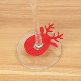 Popxstar 20pcs Christmas Wine Cup Glass Ring Xmas Elk Wine Cup Cards For Christmas Home Decorations Navidad Gifts New Year Party Supplies