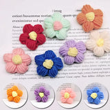 Popxstar 4.5cm Hand-knitted Flower Puff Flower Milk Cotton Wool Hand Hook Flower DIY Hairpin Clothing Accessory Shoes Hats Craft Supplies