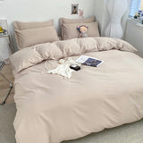 Popxstar Solid Color Duvet Cover Set Soft Comfy Breathable Simple Style Bedding Set Brushed Microfiber Comforter Cover with 2 Pillowcases