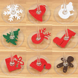 Popxstar 20pcs Christmas Wine Cup Glass Ring Xmas Elk Wine Cup Cards For Christmas Home Decorations Navidad Gifts New Year Party Supplies