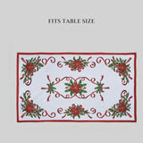 Popxstar holiday tablescape Christmas Ribbon Tablecloth Merry Xmas Table Cloth Harvest Holiday Fall Wedding Party Table Dinning Tablecover Home Decoration