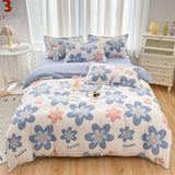 Popxstar Nordic Style Flower Bedding Set Luxury Children Quilt Covers Soft Bedclothes and Pillowcase Sheets Decor Bed for Girl Woman