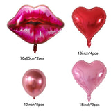 Popxstar Valentines decoration for home Makeup Theme Lipstick Heart Foil Balloons Makeup Birthday Balloons Set Valentine's Day Decorations Wedding Decor Baby Shower