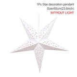 Popxstar 30-75cm Hollow Star Hanging Pendant Eid Mubarak Christmas Ramadan Decoration Islamic Muslim Party Decor Ramadan Kareem Gift