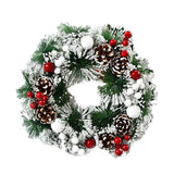 Popxstar Christmas Wreath Door Decoration with Snowflake Merry Christmas Flower Simulation Door Hanging Decoration Home Party Supply