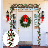 Popxstar New 8feet Red Berry Christmas Garland Flexible Artificial Berry Garland For Winter Christmas New Year Holiday Decor