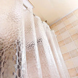 Popxstar 1Set Waterproof Bathroom Shower Curtain Transparent Bathroom Curtain with Hooks Thickened Bathing Sheer Wide Bath Curtain