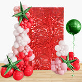 Popxstar Wall Backdrop Background for Christmas Backdrop Red Sequin Backdrop Panel Shimmer Wall Backdrop 12 Panels Red Shimmer Wa