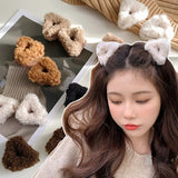 Popxstar Plush Cat Ears Hair Clips For Women Girls Lamb Cashmere Hairpin Forehead Bangs Clip Fluffy Children New Winter Hair Accessories