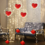 Popxstar Led Luminous String Lights, Transparent Wave Balloon, Red Heart-Shaped Balloon Suitable for Valentine's Day, Wedding, Confession, Birthday Party, Luminous Party, Bridal Shower, Christmas, Halloween, Party Decorations