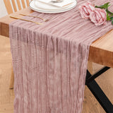 Popxstar 90x300 Cm Knit Cloth Table Runner Wedding Birthday Party Banquet Decoration Gauze Fabric Voile Table Cloth Twist Table Cover