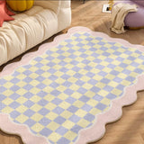 Popxstar Carpets for Living Room Plaid Children Bedroom Fluffy Rug Home Decoration Cloakroom IG Floral Plush Mats ковер Tapete Tapis 러그