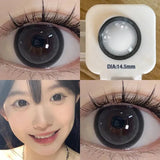 Popxstar 1 Pair High Quality Black Large Diameter Color Contact Lenses for Eyes Annual Soft Round Beautiful Pupils