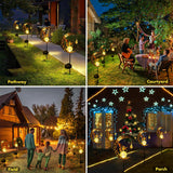 Popxstar Moon Fairy Solar Lights Outdoor Garden Decorations Crackle Glass Globe with Angel Pathway Stake Light Waterproof Lights for Path