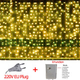 Popxstar LED Fairy String Lights Outdoor Waterproof Waterfall Street Garland Curtain Lights For Patio Christmas Wedding Party Decoration