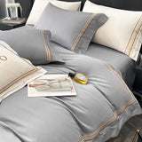 Popxstar Luxury Egyptian Cotton Bedding Set Embroidery Duvet Cover Set Quilt Cover Fitted/Flat Sheet Pillowcase  Home Textiles Bedspreads